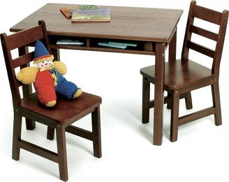 Child's Rectangular Table with Shelves and 2 Chairs-AA