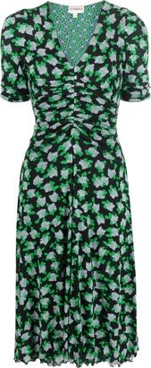 Floral-Print Reversible Midi Dress