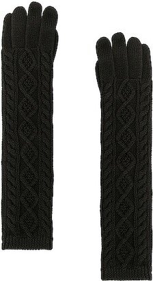 Cable Knit Gloves in Black