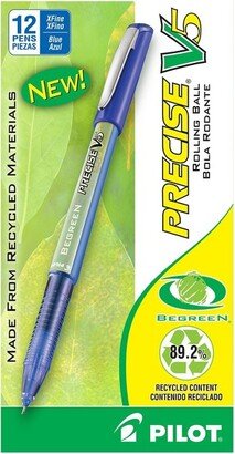 Pilot Precise V5 BeGreen Rollerball Pens Extra Fine Point Blue Ink 752375