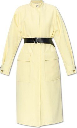 Belted-Waist Mid-Length Coat