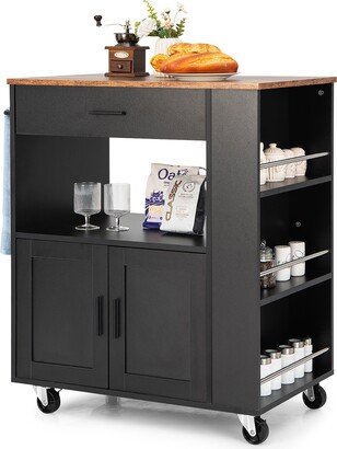 Kitchen Island Cart Rolling Storage Cabinet w/ Drawer & Spice - See Details