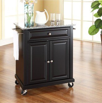 Solid Granite Top Portable Kitchen Cart Island