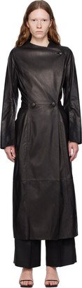 Black Sirrena Leather Coat