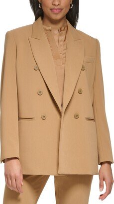 Petite Peak-Lapel Double-Breasted Blazer, Created for Macy's