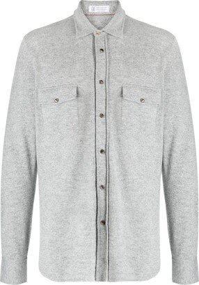 Spread-Collar Wool-Blend Cardigan