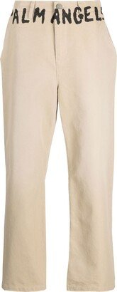 Logo-Print Chino Trousers-AA