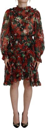 Multicolor Geranium A-line Knee Length Women's Dress