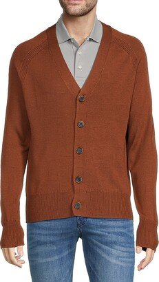 Saks Fifth Avenue Made in Italy Saks Fifth Avenue Men's Merino Wool Blend V-Neck Cardigan