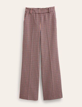 Wide Leg Flared Check Pants