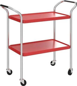 Room & Joy 2 Tier Serving Cart Red/Silver - Room and Joy