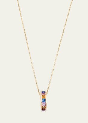 JOLLY BIJOU 14k Gold Otto Multicolor Sapphire Pendant Necklace