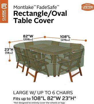 Montlake™ FadeSafe® Heavy Duty Rectangular/Oval Patio Table & Chair Set Cover, Heather Fern