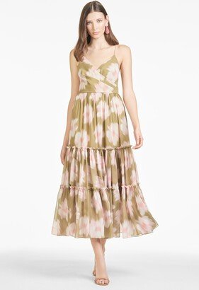 Dalia Dress - Green Floral Ikat - Final Sale