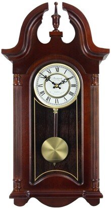 Bedford Clock Collection 26.5 Colonial Chiming Wall Clock with Roman Numerals