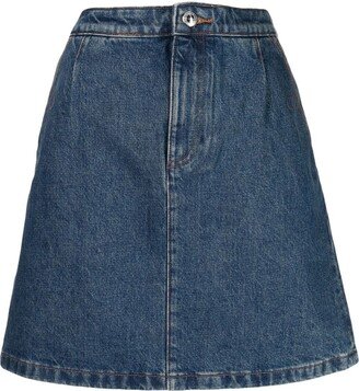 A-line denim mini skirt-AA