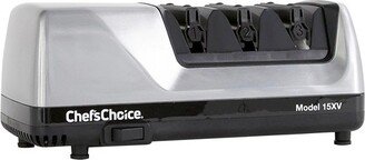 Model 15XV Professional Electric Knife Sharpener, 3-Stage 15-Degree Trizor, in Brushed Metal (0101508)