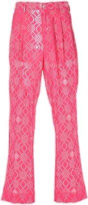 Button Detailed Straight Leg Pants-AC