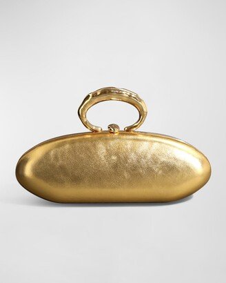 Molten Metallic Ring Clutch Bag