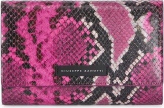 Ulyana python-print clutch bag