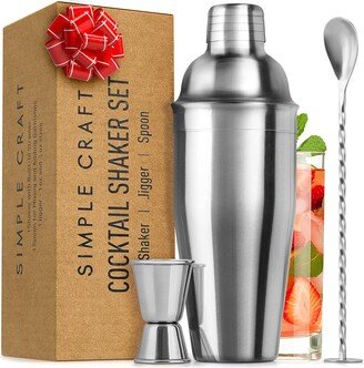 Stainless Steel Cocktail Shaker With Spoon and Jigger