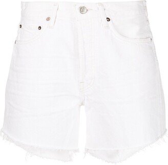 White Parker Distressed Denim Shorts