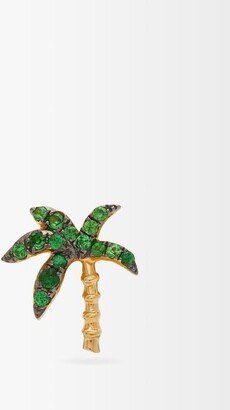 Palm Tree 18kt Gold & Tsavorite Single Earring