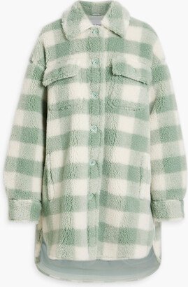 Sabi oversized checked faux shearling jacket