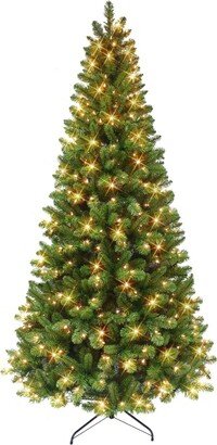 Puleo 7.5' Pre-Lit Virginia Pine Tree with 350 Underwriters Laboratories Clear Incandescent Lights, 1107 Tips