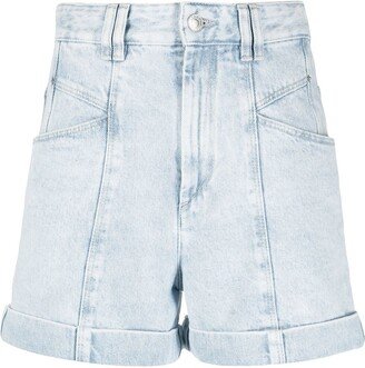 High-Rise Denim Shorts-AG