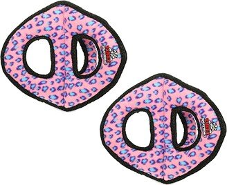 Tuffy Ultimate 3WayRing Pink Leopard, 2-Pack Dog Toys