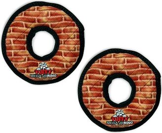 Tuffy Mega Jr Ring Brick, 2-Pack Dog Toys - Rust, Copper