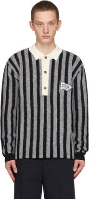 Black & Gray Striped Polo