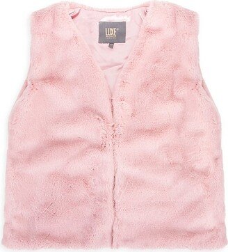 Luxe Faux Fur Solid Faux Rabbit Fur Vest