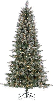 7Ft. Lightly Flocked Natural Cut Arctic Pine with Glitter and 400 Clear Lights