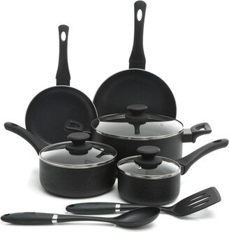 Ashford 10 piece Aluminum Nonstick Cookware Set in Black with Bakelite Handle