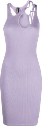 ANDREĀDAMO Ribbed Asymmetric Sleeveless Dress