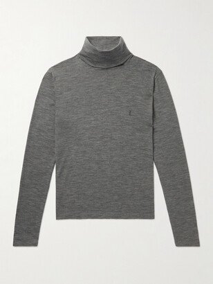 Slim-Fit Logo-Embroidered Wool-Blend Rollneck Sweater