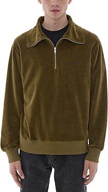 Cotton Corduroy Quarter Zip Sweater