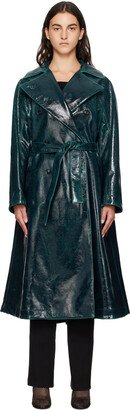 Blue Mirror Trench Coat