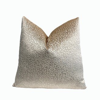 Champagne Animal Print Throw Pillow Cover | Velvet Decorative Jacquard Lumbar