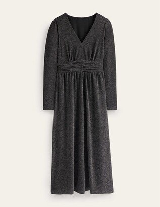 Ruched Sparkle Midi Dress