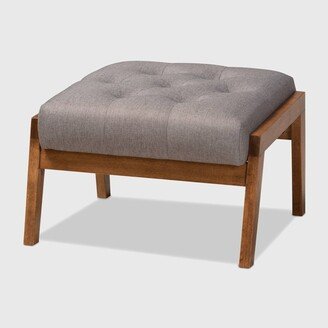 Naeva Upholstered Wood Footstool Gray/Brown