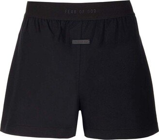 Logo-Waistband Stretched Shorts-AA