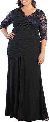 Women's Plus Size Soiree Draped Evening Gown