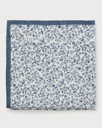 Men's Floral Silk Pocket Square-AA