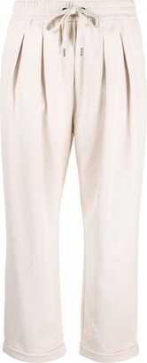 Pleated Cotton Track Pants