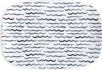 Serving Platters: Ocean Waves Serving Platter, White