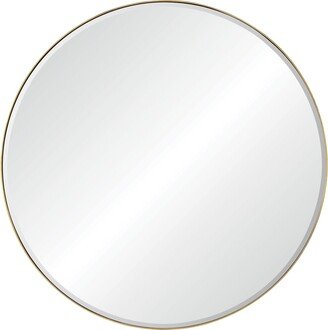 Signature Home Collection 48 Gold Leaf Finished Framed Beveled Round Wall Mirror