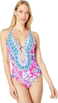 Ester One-Piece (Pink Isle Last Bud Not Least Engineered One-Piece Front) Women's Swimsuits One Piece